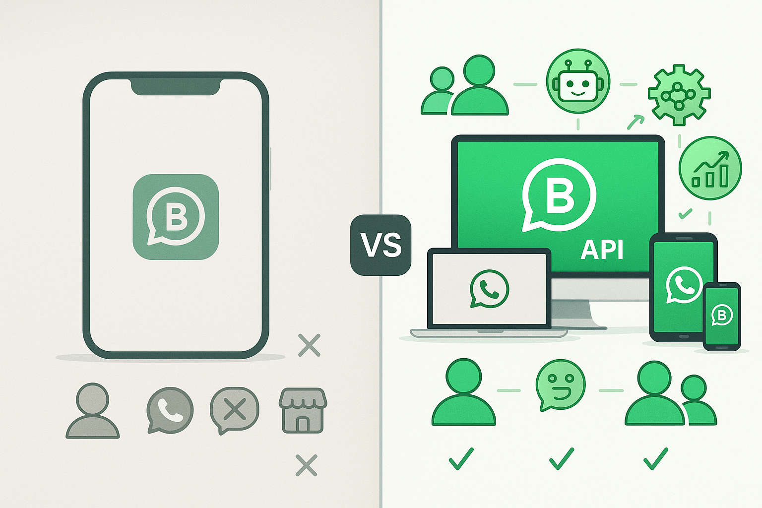 WhatsApp API vs WhatsApp Business App Comparison